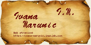 Ivana Marunić vizit kartica